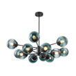 Load image into Gallery viewer, Farmhouze Light - Modern Sputnik Gradual Blue Glass Globe Bubble Chandelier - Chandelier - Black -