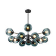 Load image into Gallery viewer, Farmhouze Light - Modern Sputnik Gradual Blue Glass Globe Bubble Chandelier - Chandelier - Brass -