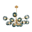 Load image into Gallery viewer, Farmhouze Light - Modern Sputnik Gradual Blue Glass Globe Bubble Chandelier - Chandelier - Brass -