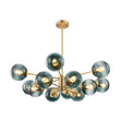 Load image into Gallery viewer, Farmhouze Light - Modern Sputnik Gradual Blue Glass Globe Bubble Chandelier - Chandelier - Brass -
