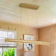 Load image into Gallery viewer, Farmhouze Light - Natural Wood Grain Dimmable LED Wide Linear Island Chandelier - Chandelier - Oak -