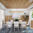 Load image into Gallery viewer, Farmhouze Light - Natural Wood Grain Dimmable LED Wide Linear Island Chandelier - Chandelier - Oak -