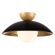 Load image into Gallery viewer, Farmhouze Light-Nordic 1-Light Metal Dome Semi Flush Mount-Ceiling Light-Black-