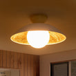 Load image into Gallery viewer, Farmhouze Light-Nordic 1-Light Metal Dome Semi Flush Mount-Ceiling Light-Black-