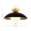 Load image into Gallery viewer, Farmhouze Light-Nordic 1-Light Metal Dome Semi Flush Mount-Ceiling Light-White-