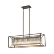 Load image into Gallery viewer, Farmhouze Light - Oil Rubbed Bronze 5 - Light Rectangle Crystal Chandelier - Chandelier - 31.5 in -