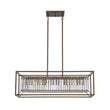 Load image into Gallery viewer, Farmhouze Light - Oil Rubbed Bronze 5 - Light Rectangle Crystal Chandelier - Chandelier - 31.5 in -