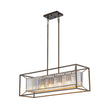 Load image into Gallery viewer, Farmhouze Light - Oil Rubbed Bronze 5 - Light Rectangle Crystal Chandelier - Chandelier - 31.5 in -