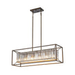 Load image into Gallery viewer, Farmhouze Light - Oil Rubbed Bronze 5 - Light Rectangle Crystal Chandelier - Chandelier - 31.5 in -