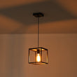 Load image into Gallery viewer, Farmhouze Light - OpenBox - 1 - Light Black Metal Square Lantern Pendant Light - Pendant - Black -