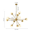 Load image into Gallery viewer, Farmhouze Light-OpenBox-12-Light Mid-century Brass Sphere Sputnik Chandelier-Chandelier-Brass-