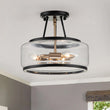 Load image into Gallery viewer, Farmhouze Light - OpenBox - Farmhouse Glass Lantern Semi Flush Mount - Ceiling Light -