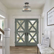 Load image into Gallery viewer, Farmhouze Light - OpenBox - Farmhouse Glass Lantern Semi Flush Mount - Ceiling Light -