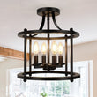 Load image into Gallery viewer, Farmhouze Light-OpenBox-Farmhouse Round Lantern Semi Flush Mount-Ceiling Light--