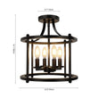 Load image into Gallery viewer, Farmhouze Light-OpenBox-Farmhouse Round Lantern Semi Flush Mount-Ceiling Light--