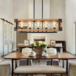 Load image into Gallery viewer, Farmhouze Light-OpenBox-Farmhouse Wood Rectangle Linear Chandelier-Chandelier--
