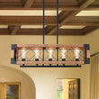 Load image into Gallery viewer, Farmhouze Light-OpenBox-Farmhouse Wood Rectangle Linear Chandelier-Chandelier--