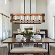 Load image into Gallery viewer, Farmhouze Light-OpenBox-Farmhouse Wood Rectangle Linear Chandelier-Chandelier--