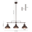 Load image into Gallery viewer, Farmhouze Light - OpenBox - Industrial Kitchen Linear Pot Lid Island Pendant Light - Chandelier - Antiqued Silver -
