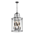 Load image into Gallery viewer, Farmhouze Light - OpenBox - Manor Black Candle Style Cylinder Lantern Pendant Chandelier - Chandelier - Black -