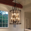 Load image into Gallery viewer, Farmhouze Light - OpenBox - Manor Black Candle Style Cylinder Lantern Pendant Chandelier - Chandelier - Black -