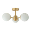 Load image into Gallery viewer, Farmhouze Light-OpenBox-Mid Century 3-Light Opal Glass Globe Ceiling Light--Brass-3-Light