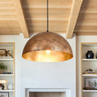 Load image into Gallery viewer, Farmhouze Light - OpenBox - Modern Farmhouse Oversized Dome Pendant - Chandelier - Rusty Gold - 15 in. - M