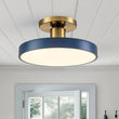 Load image into Gallery viewer, Farmhouze Light - OpenBox - Scandinavian Blue Round LED Semi Flush Mount Light - Ceiling Light - Blue -