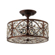 Load image into Gallery viewer, Farmhouze Light - OpenBox - Vintage Bronze Luxe Crystal Drum Lantern Ceiling Light - Ceiling Light - Copper -