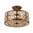 Load image into Gallery viewer, Farmhouze Light - OpenBox - Vintage Bronze Luxe Crystal Drum Lantern Ceiling Light - Ceiling Light - Copper -