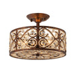 Load image into Gallery viewer, Farmhouze Light - OpenBox - Vintage Bronze Luxe Crystal Drum Lantern Ceiling Light - Ceiling Light - Copper -