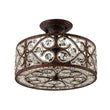 Load image into Gallery viewer, Farmhouze Light - OpenBox - Vintage Bronze Luxe Crystal Drum Lantern Ceiling Light - Ceiling Light - Copper -