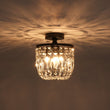 Load image into Gallery viewer, Farmhouze Light - Round Cutting Crystal Cage Black Semi Flush Light - Chandelier - Black -