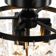 Load image into Gallery viewer, Farmhouze Light - Round Cutting Crystal Cage Black Semi Flush Light - Chandelier - Black -