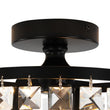 Load image into Gallery viewer, Farmhouze Light - Round Cutting Crystal Cage Black Semi Flush Light - Chandelier - Black -