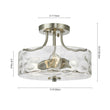 Load image into Gallery viewer, Farmhouze Light - Round Hammered Glass Semi Flush Mount - Ceiling Light -