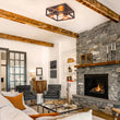 Load image into Gallery viewer, Farmhouze Light - Rustic Square Cage Flush Mount Ceiling Light Vintage - Ceiling Light - 2 - Light -