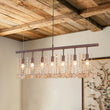 Load image into Gallery viewer, Farmhouze Light - Rusty Glam Amber Crystal Linear Island Chandelier - Chandelier - 7 Bulbs -