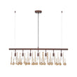Load image into Gallery viewer, Farmhouze Light - Rusty Glam Amber Crystal Linear Island Chandelier - Chandelier - 7 Bulbs -
