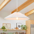 Load image into Gallery viewer, Farmhouze Light - Sculptural 1 - Light Pleated Cone White Linen Pendant Light - Chandelier - 18.1 in -