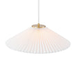 Load image into Gallery viewer, Farmhouze Light - Sculptural 1 - Light Pleated Cone White Linen Pendant Light - Chandelier - 18.1 in -