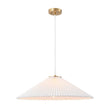 Load image into Gallery viewer, Farmhouze Light - Sculptural 1 - Light Pleated Cone White Linen Pendant Light - Chandelier - 18.1 in -