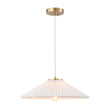 Load image into Gallery viewer, Farmhouze Light - Sculptural 1 - Light Pleated Cone White Linen Pendant Light - Chandelier - 18.1 in -