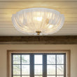 Load image into Gallery viewer, Farmhouze Light - Shabby Chic Flower Crackle Frosted Glass Ceiling Light - Ceiling Light - Clear Glass -