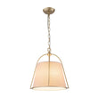 Load image into Gallery viewer, Farmhouze Light - Spanish Farmhouse 1 - Light Drum Beige Linen Lantern Pendant - Chandelier - 14.6 in -