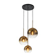 Load image into Gallery viewer, Farmhouze Light - Stylish 3 - Light Gradient Glass Globe Pendant Light - Chandelier - Gold Tone -