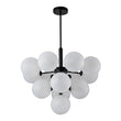 Load image into Gallery viewer, Farmhouze Light-Tiered Cluster Frosted Ribbed Glass Globe Chandelier-Chandelier-Black-