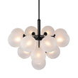 Load image into Gallery viewer, Farmhouze Light-Tiered Cluster Frosted Ribbed Glass Globe Chandelier-Chandelier-Black-