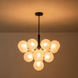 Load image into Gallery viewer, Farmhouze Light-Tiered Cluster Frosted Ribbed Glass Globe Chandelier-Chandelier-Black-
