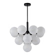 Load image into Gallery viewer, Farmhouze Light-Tiered Cluster Frosted Ribbed Glass Globe Chandelier-Chandelier-Black-